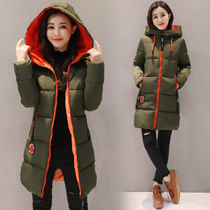 Parka Women 2021 Winter Coat Hooded Outwear Parka Thick Cotton Padded Lining Winter Female