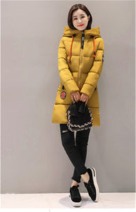 Parka Women 2021 Winter Coat Hooded Outwear Parka Thick Cotton Padded Lining Winter Female