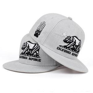 New CALIFORNIA REPUBLIC embroidered cap fashion flat snapback cap