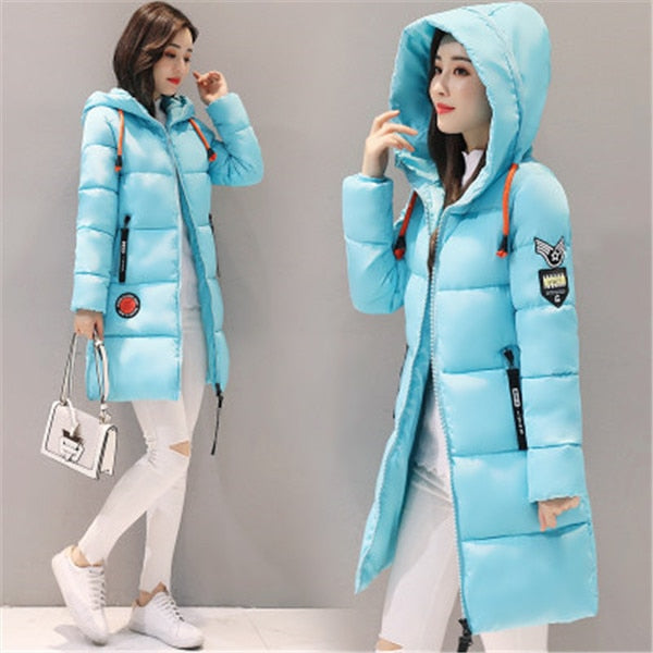 Parka Women 2021 Winter Coat Hooded Outwear Parka Thick Cotton Padded Lining Winter Female