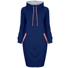 Autumn/Winter Women Sweatshirt dress Slim Long sleeve Turtleneck Drawstring