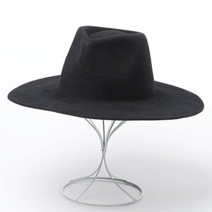 Classical Wide Brim Fedora Hat Camel Black 100% wool Women Crushable Winter /Spring /Autumn Hat