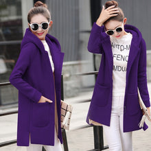 2021 Autumn Winter Women's Fleece Jacket  Long Hooded Outerwear