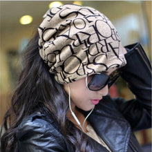 New 2022 Female Cap English Letter Multi Purpose Baggy Knitted Hat