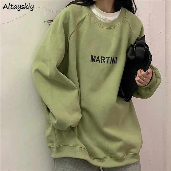 New 2021 Chic Letter High Quality Oversized Sweatshirt Thick Soft Fall Clothing