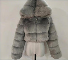 Women Soft Hooded Fur Coat Winter Faux Fox Fur Coat  High Quality Female Jacket Thick Coat