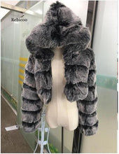 Women Soft Hooded Fur Coat Winter Faux Fox Fur Coat  High Quality Female Jacket Thick Coat