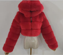 Women Soft Hooded Fur Coat Winter Faux Fox Fur Coat  High Quality Female Jacket Thick Coat