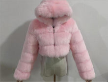 Women Soft Hooded Fur Coat Winter Faux Fox Fur Coat  High Quality Female Jacket Thick Coat