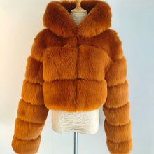 Women Soft Hooded Fur Coat Winter Faux Fox Fur Coat  High Quality Female Jacket Thick Coat