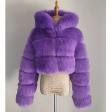 Women Soft Hooded Fur Coat Winter Faux Fox Fur Coat  High Quality Female Jacket Thick Coat