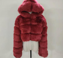 Women Soft Hooded Fur Coat Winter Faux Fox Fur Coat  High Quality Female Jacket Thick Coat