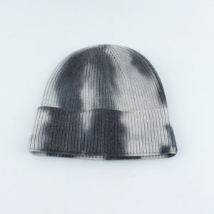 Luxury Brand Winter Tie-Dye Knitted Beanies For Women  Soft Warm Skullie