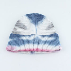 Luxury Brand Winter Tie-Dye Knitted Beanies For Women  Soft Warm Skullie