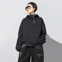 Loose Fit Asymmetrical Oversized Sweatshirt New Hooded Long Sleeve Women Big Size Fashion Tide Spring Autumn 2021