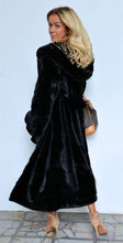 Black Thick Hooded Coat New Warm Long Faux Fox Fur  Coat Elegant Luxurious