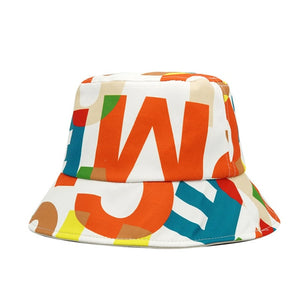 New Letter Print Cotton Bucket Hat Fashion