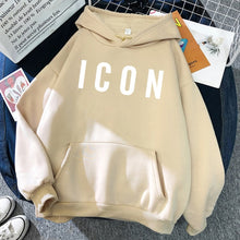 ICON Print Hoodie 2021 Autumn Winter Hooded Sweatshirt Casual  Warm Oversized Tracksuit