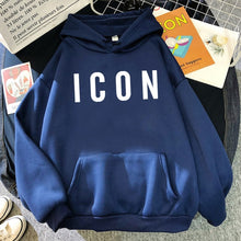 ICON Print Hoodie 2021 Autumn Winter Hooded Sweatshirt Casual  Warm Oversized Tracksuit