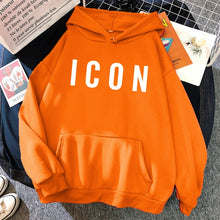 ICON Print Hoodie 2021 Autumn Winter Hooded Sweatshirt Casual  Warm Oversized Tracksuit