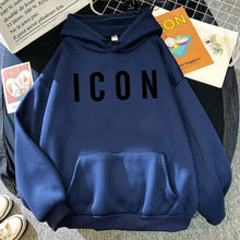 ICON Print Hoodie 2021 Autumn Winter Hooded Sweatshirt Casual  Warm Oversized Tracksuit