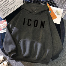 ICON Print Hoodie 2021 Autumn Winter Hooded Sweatshirt Casual  Warm Oversized Tracksuit