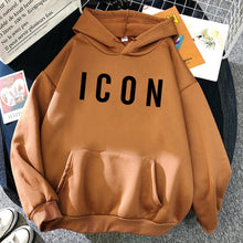 ICON Print Hoodie 2021 Autumn Winter Hooded Sweatshirt Casual  Warm Oversized Tracksuit