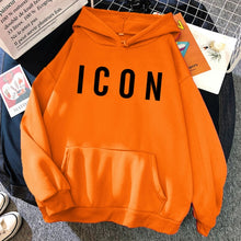 ICON Print Hoodie 2021 Autumn Winter Hooded Sweatshirt Casual  Warm Oversized Tracksuit