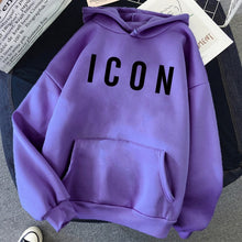 ICON Print Hoodie 2021 Autumn Winter Hooded Sweatshirt Casual  Warm Oversized Tracksuit