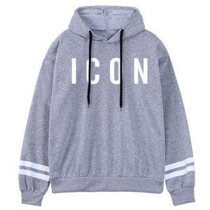 ICON Print Hoodie 2021 Autumn Winter Hooded Sweatshirt Casual  Warm Oversized Tracksuit