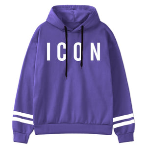 ICON Print Hoodie 2021 Autumn Winter Hooded Sweatshirt Casual  Warm Oversized Tracksuit