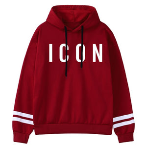 ICON Print Hoodie 2021 Autumn Winter Hooded Sweatshirt Casual  Warm Oversized Tracksuit