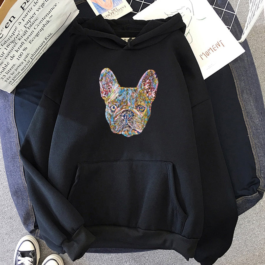 French Bulldog Hoodies Oversized  Print Sweatshirt Fashion Hoodie