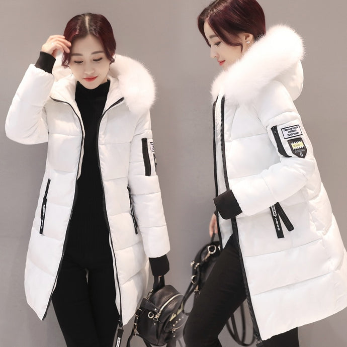 Womens coat winter solid thick parka hooded zipper warm overcoat