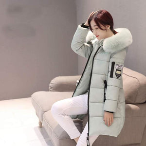 Womens coat winter solid thick parka hooded zipper warm overcoat