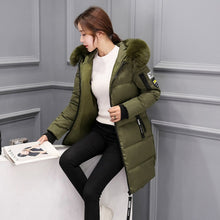 Womens coat winter solid thick parka hooded zipper warm overcoat