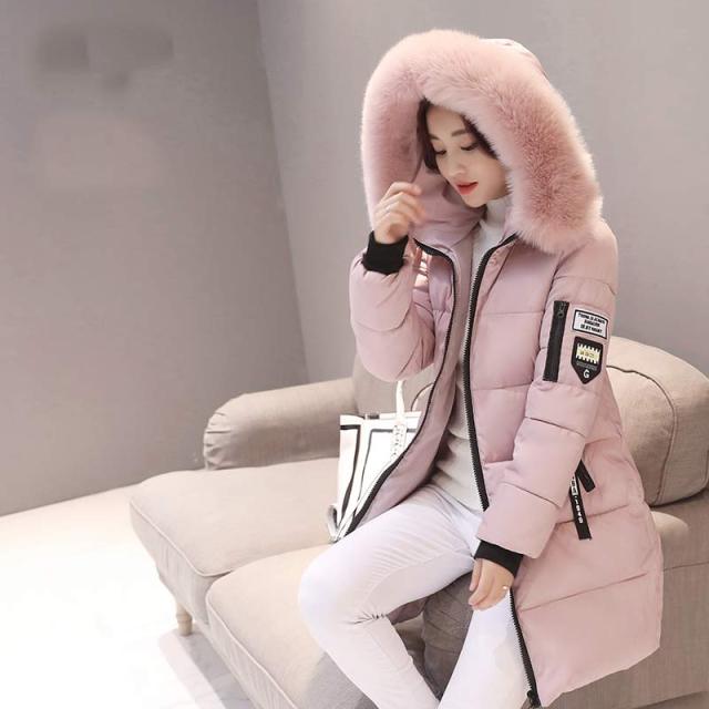 Womens coat winter solid thick parka hooded zipper warm overcoat