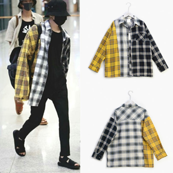 New Fashion Plaid Blouse Sweatshirt Style Pocket Multicolor Lightweight Shirt/ Coat