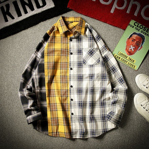 New Fashion Plaid Blouse Sweatshirt Style Pocket Multicolor Lightweight Shirt/ Coat