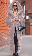 2021 Casual Faux Fur Coat  Hooded Thick Warm Long Faux Rabbit Fur Coat