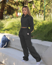 New Hooded Tracksuit  Wide Leg Pant thick 2 Piece Set