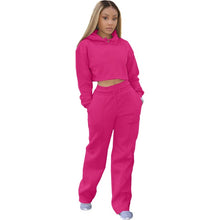 New Hooded Tracksuit  Wide Leg Pant thick 2 Piece Set