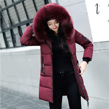 Womens coat winter solid thick parka hooded zipper warm overcoat