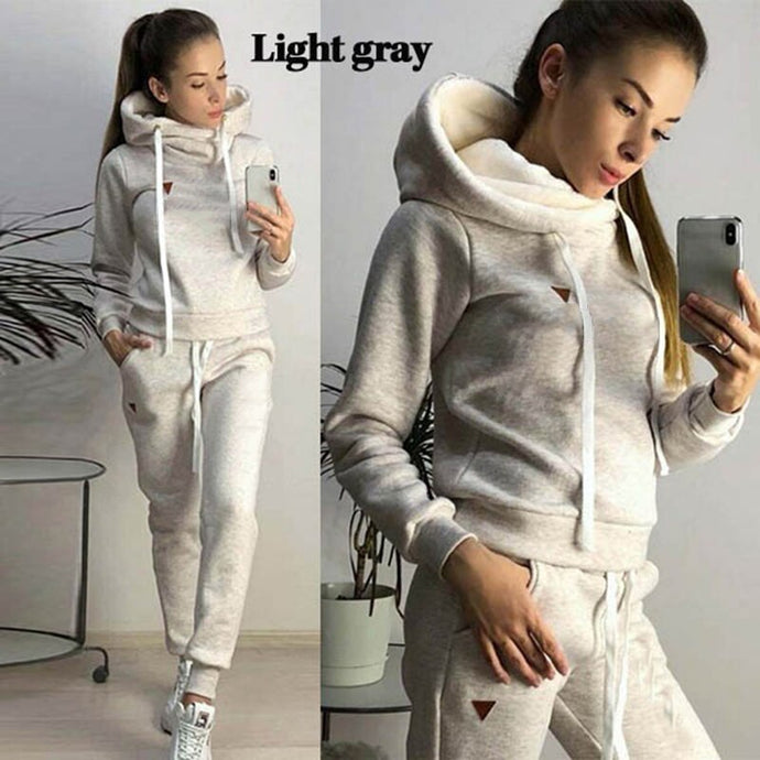 2022 New  Casual Hooded Sweatshirt+Long Pant Two Piece Set