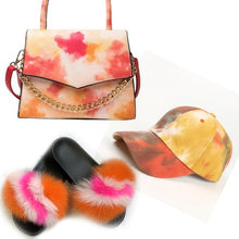 Colorful Hat With Real Fox Fur Slides And Matching Bag