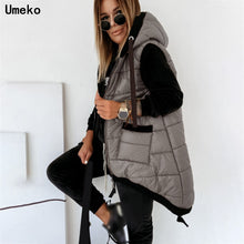 Warm Women's Long Vest  Hooded  Autumn Winter Casual jacket