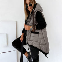 Warm Women's Long Vest  Hooded  Autumn Winter Casual jacket