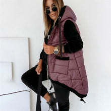 Warm Women's Long Vest  Hooded  Autumn Winter Casual jacket