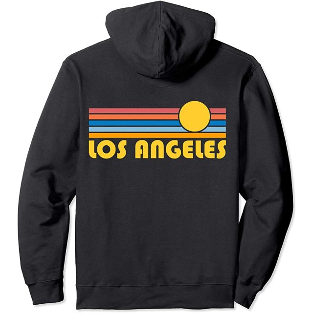 Los Angeles, California Retro Sunset  Los Angeles Pullover Hoodie