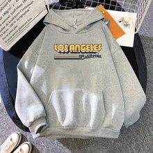 Los Angeles California Letter Printing Hoodie Women Korean Streetwear Sweatshirt Men Casual Pullover Hip Hop Long Sleeve Purple